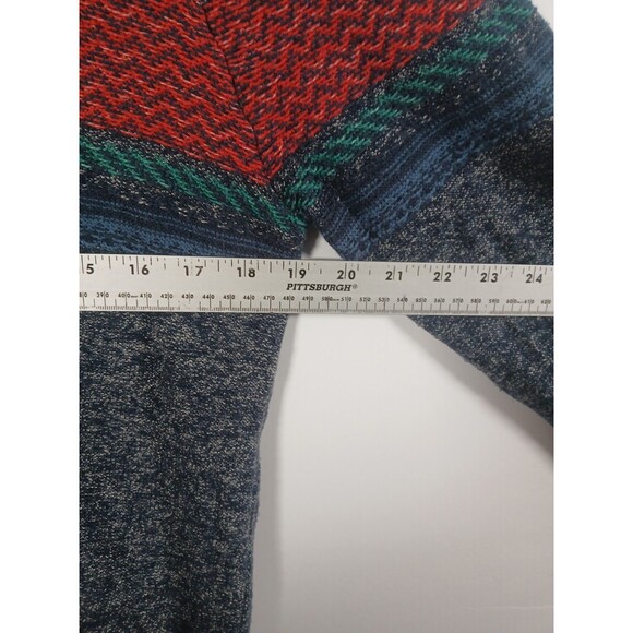 Urban Pipeline Sweater Men’s Large Blue with Red And Green Bands Casual Grunge - Picture 5 of 6